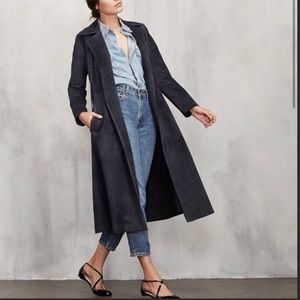 REFORMATION Oakley Suede Trenchcoat